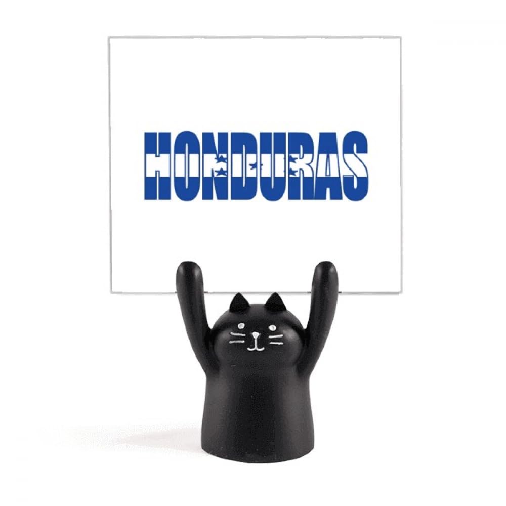 Porte-mémo chat noir drapeau Honduras pour une table rangée