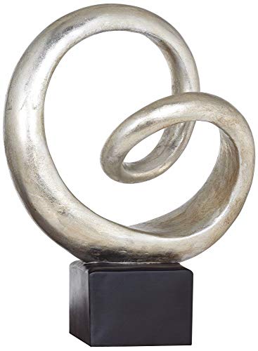 Studio 55D Slanted Spiral 16" High Silver Finish Modern Sculpture #TOP4