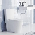 Swiss Madison Well Made Forever SM-1T254 St. Tropez One Piece Toilet, Dual-Flush 1.1/1.6 GPF, Modern Toilets for Bathrooms, 26.6 x 15 x 31 inches, Matte White