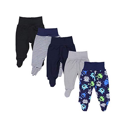 TupTam Pantaloni con Piedini da Neonato per Bambini, 5 pz, Ragazzo 2, 62