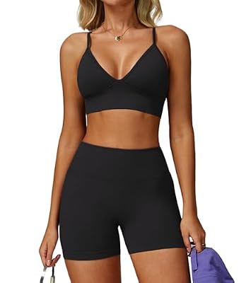 JTSONN Conjunto Deportivo para Mujer Gimnasio de Punto Elástico Yoga Tirantes Fitness Ropa Escote en V Espalda Descubierta Sujetador Combinado Pantalones Cortos Fruncido Ropa Deportiva sin Costuras | Ya disponible en tu tienda friki favorita! En mundofriki.es! JTSONN Conjunto Deportivo para Mujer Gimnasio de Punto Elástico Yoga Tirantes Fitness Ropa Escote en V Espalda Descubierta Sujetador Combinado Pantalones Cortos Fruncido Ropa Deportiva sin Costuras | Ya disponible en tu tienda friki favorita! En mundofriki.es!