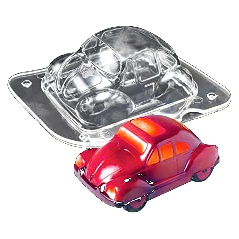 TUKE 5.5'' 3D Car Shaped Polycarbonate Chocolate Mold Hard Poly-Carbonate Candy Mold 3D Car Chocolate Mould Cover