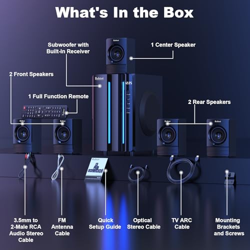 image for Bobtot Surround Sound Systems Home Theater System - 800 Watts Peak Pow