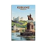 Kōbleṇz Deutschland, Vintage-Reise-Kunst-Poster, 