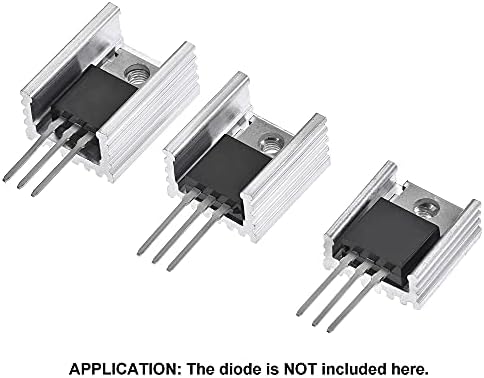 sourcing map 20mm x 15mm x 10mm, 17mm x 15mm x 10mm, 16mm x 15mm x 7mm, TO-220 Aluminum Heatsink Kit for Cooling Transistor Diodes