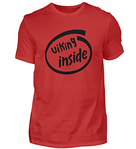 T-shirt haut de gamme homme Viking Inside rouge taille Medium modèle Wikinger