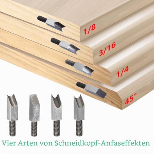 Foto von 7-Teiliges Set Handhobel Holz, Kantenhobel mit Rückwand, Abgerundete Ecken Kantenhobel Holz, Fasenhobel 45 Grad, für Tischler, Schreiner, Holzbearbeiter, Trimmer