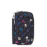 Lug Tram Zip RFID Wallet, PAWS BLACK - Medium Organizer with Wristlet and Charm Bar