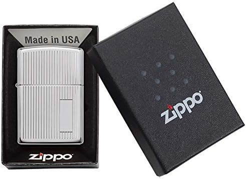 Zippo Windproof Lighter, Metal Long Lasting Zippo Lighter, Best with Zippo Lighter Fluid, Refillable Lighter, Perfect for Cigarettes Cigar Candle Pocket Lighter Fire Starter, Chrome Designs