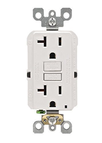 Leviton N7899-3W GFCI Outlet, 20A SmartlockPro Slim - White (3 Pack)