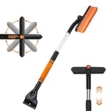 ⛅ 【Cabezal de cepillo giratorio】 El cabezal del cepillo de nieve tiene un diseño giratorio de 360 ​​° para satisfacer las necesidades de diversas aplicaciones.