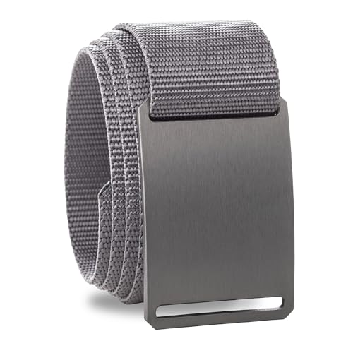 GRIP6 Tactical Belt - No Hole, Nylon Belts for Men and Women - Made in the USA (Gunmetal)