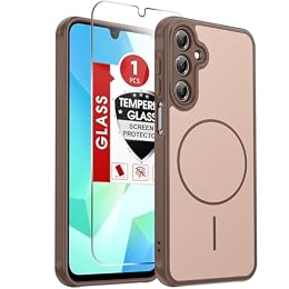 LeYi for SAM A16 5G Case: SAM A16 5G [Mag-Safe Fit] with Screen Protector, Slim Soft-Touch Skin & Full Body for SAM A16 5G Case, Coffee