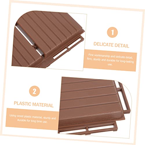 Oatipho Mosaic Floor Outdoor Flooring Decorative Outdoor Decor Brown Decor Wood- Plastic Composite Patio Deck Tiles Interlocking Carpet Tiles Prevention Floor Decorative Floor #TOP6