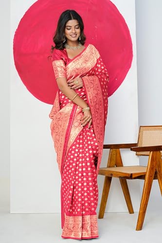Image of Subham Saree for Woman Silk Cotton Kanjivaram | Soft Easy to Drape Daily Wear Sari with Blouse Fabric