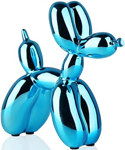 Shiny Electroplating Balloon Dog Statue Collectible Figurines Art Sculpture Animals Figurine Resin Crafts Living Room Desktop Home Decor Ornament Decorations Modern (Pink,3.9 * 3.9 * 1.6in)