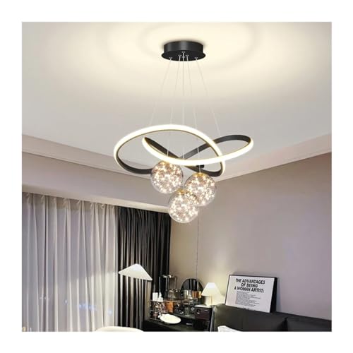 Lumière suspendue LED moderne 80cm lustre de plafond pour éclairage intérieur salon chic