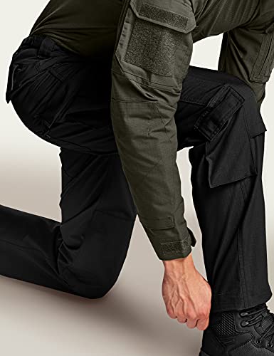 Cqr Men's Tactical Pants, Military Combat Bdu/Acu Cargo Pants, Water Resistant Ripstop Work Pants, Hiking Outdoor Apparel, Combat Inspired Assault Pants Black, Large #TOP4
