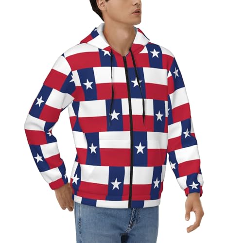 Sweat à capuche imprimé Texas zippé en polyester doux toutes tailles