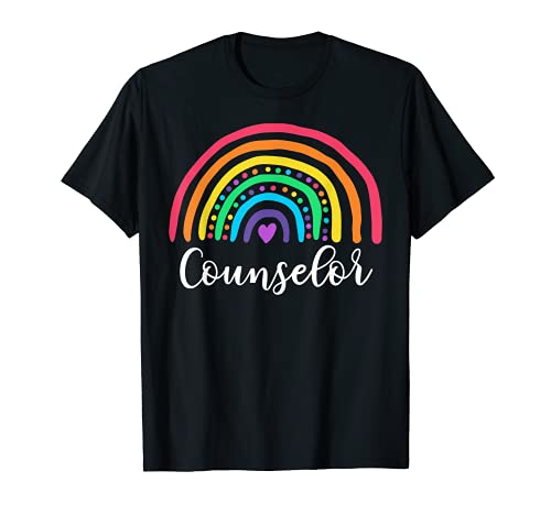 Bonito regalo para estudiantes de profesor de Rainbow Counselor Regreso a la Escuela Camiseta