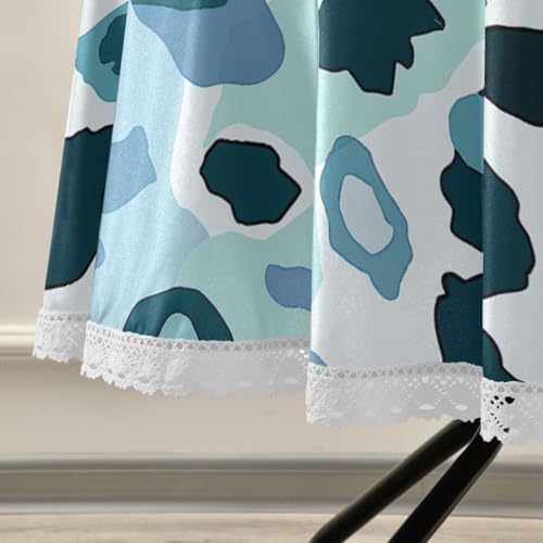 Nappe de table ronde moderne bleu léopard lavable en machine 152cm - 6