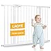 LAOYE Treppenschutzgitter ohne Bohren, Extra Hoch 92 cm Höhe, 75-124 cm Breite, Türgitter Baby mit 3 Verlängerungen, für Kinder, Hunde und Katzen, Auto-Close & 90° Stopp - Weiße