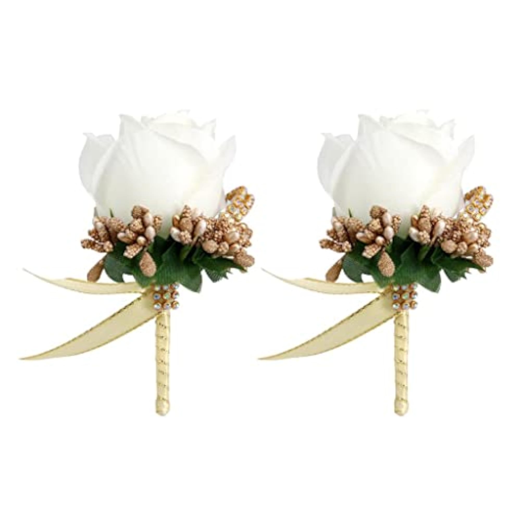 2pc Stimulation Rose Flower Brooch Pins, Wedding Corsage Pins