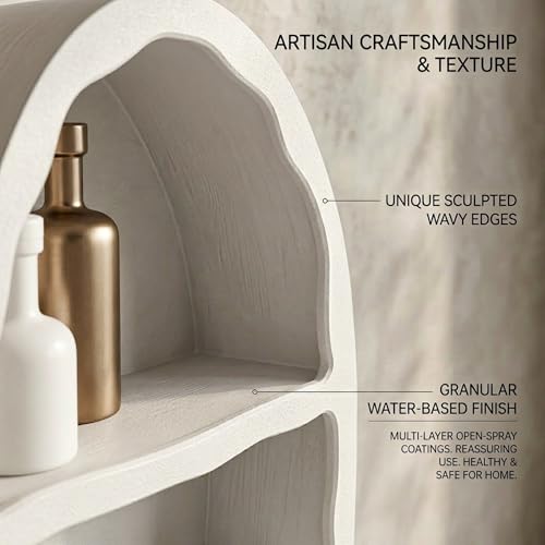 Étagère murale crème pour rangement et exposition de salon - 7
