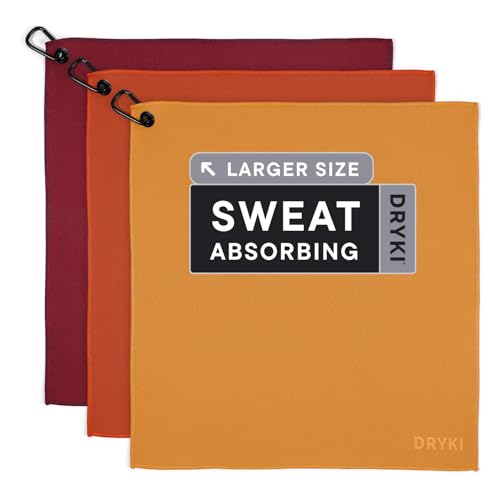 Image of DRYKI Pocket-Sized Sweat Towels - The Original Sweat Absorbing Handkerchiefs - Quick-Dry Microfiber Sweat Rags for Face, Hands, & Body - Men & Women - Gym and Work (Western: Large Size, 3 Pack)