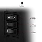 NETTA Electric Fireplace Stove Heater 1600-1800W with Fire Flame Effect, 2 Heat Settings, Adjustable Thermostat, Freestanding Portable Electric Log Wood Burner Effect - Black - Image 6