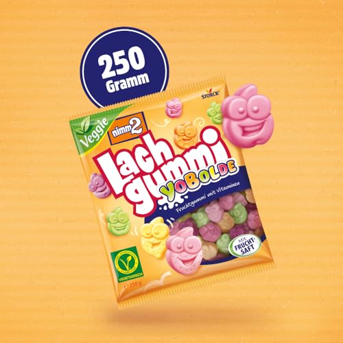 nimm2 Lachgummi Yobolde – 1 x 250g – Vegetarisches Fruchtgummi mit Fruchtsaft, Vitaminen und Joghurt