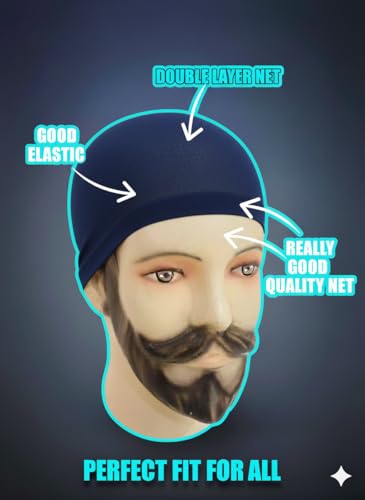 Image of SATKARTAR London UK Double Layer Elastic Stocking Wig Cap for Men & Women | Good Elastic Nylon Net Cap | Breathable & Stretchable Wig Cap for Daily Use