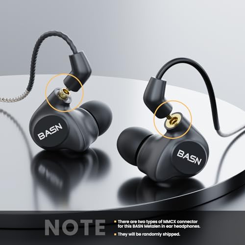 BASN Metalen in-Ear Monitors Headphones,4 Drivers Musicians Noise Isolating IEMs with Deep Bass, Two Detachable MMCX Cables with Case for Singers,Drummers,Bassists(Matt Black) — view 6