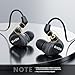 BASN Metalen in-Ear Monitors Headphones,4 Drivers Musicians Noise Isolating IEMs with Deep Bass, Two Detachable MMCX Cables with Case for Singers,Drummers,Bassists(Matt Black)