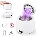 Carehabi Ultraschallreinigungsgerät Zahnschiene & Prothesen - 45kHz Dental Pod mit UV-Licht & Abnehmbarem 200ml Tank - Elektrischer Reiniger für Aufbissschienen, Retainer, Zahnspangen & Schmuck