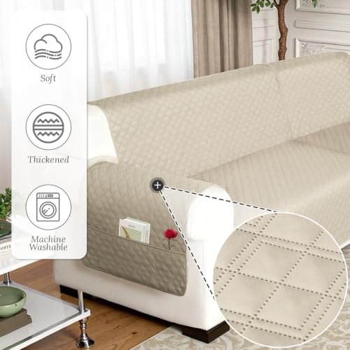 HYZOTEX Waterproof Sectional Couch Cover for Dogs, Large L Shape Corner Sofa Cover, Non-Slip Washable U Shaped Sofa Slipcovers Furniture Protector (Large, Light Grey) by HYZOTEX - Image 4