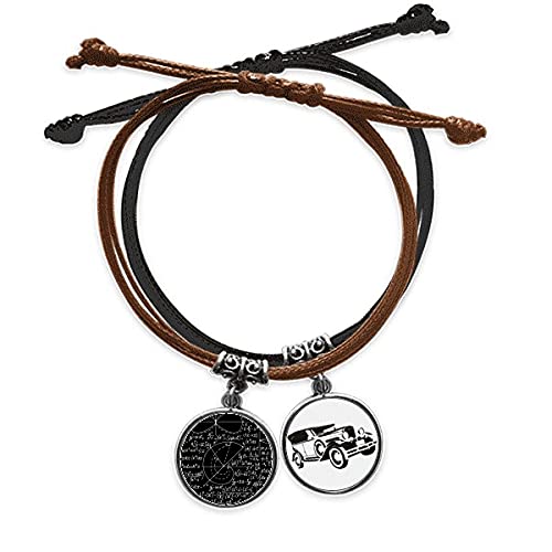Perche des formules de calcul bracelet corde main chaîne cuir tressé homme