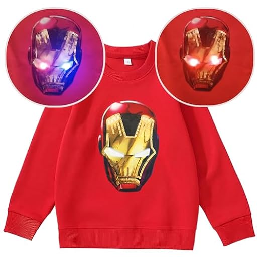 Genérico Sudadera niño Superheroes Luces led, Sudadera niños Hombre de Acero Superheroes Luces led (150, Rojo) | Ya disponible en tu tienda friki favorita! En mundofriki.es!