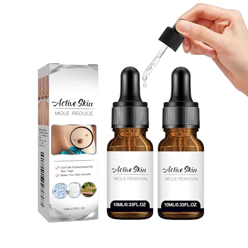 Salicylic Acid Skin Mole Tag Remover for Face & Body,Wart Removal Serum with Precision Dropper, Fast Acting Wart and Mole Removal for Plantar, Common & Flat Wart, Gentle Formula(2PCS)