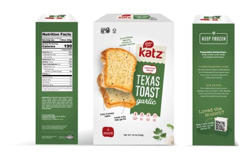 Katz Gluten Free Texas Toast, Dairy Free, Nut Free, Soy Free, Gluten Free | Kosher. 4 Texas Toast 7.8 Ounce Each (Pack Of 6)