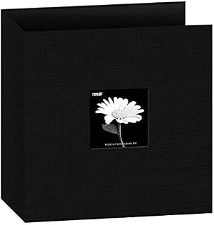 Pioneer Photo Albums 8.5x11 Fabric Frame 3-Ring Binder Scrapbook, Deep Black