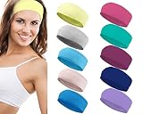 Styla Hair 10 Pack Stretch Headbands Non-Slip Head Wraps Great for Sports, Yoga, Pilates, Running, G