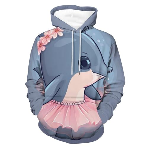 Sweat à capuche dauphins taille S pour homme femme contre le froid