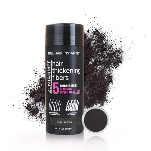 Hair Fibers for Thinning Hair for Women All-Natural Hair Building Fibers 0.98 Oz Hair Volume Powder Bald Spot Cover Up for Men & Women (Dark Brown)