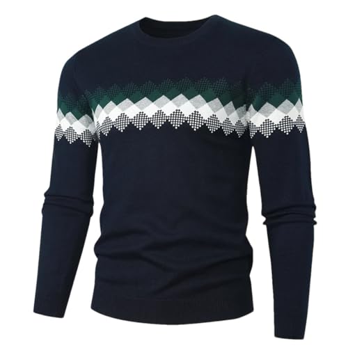 Men Casual Slim Fit Knitted Sweater Pullover Top Lightweight Jumper for Autumn Winter Daily Streetwear Look