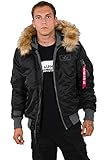 Alpha Industries Schwarz MA-1 Parka mit Kapuze