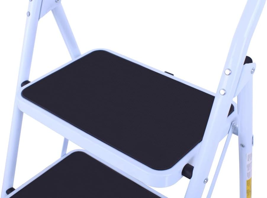 Foldable 2 Step Ladder, Heavy Duty Step Stool with Anti-Slip Pedal, Compact Folding Step Stool for Kitchen, Bathroom, Home & RV Use