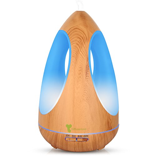 Diffuserlove Diffuser 550ML Three-sided Lamps Essential Oil Diffuser Ultrasonic Cool Mist Humidifier, 7 Color LED Lights