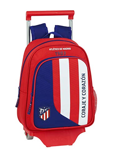 Safta 612045020 Mochila pequeña Ruedas  Carro  Trolley Atlético de Madrid  Rojo