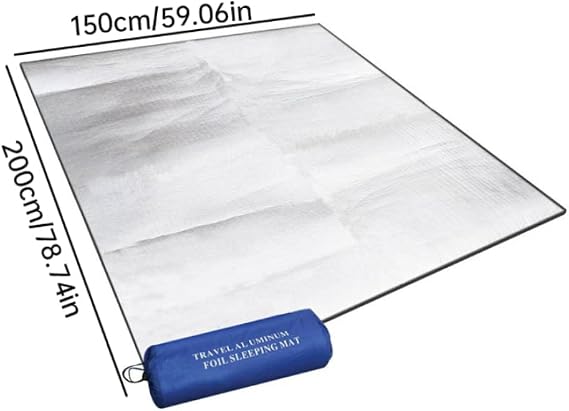 Aluminum Sleeping Foam Mat 200 X 150 cm Insulating Thermal Waterproof Foldable Double-Sided Tent Pad Ultralight Floor Mat